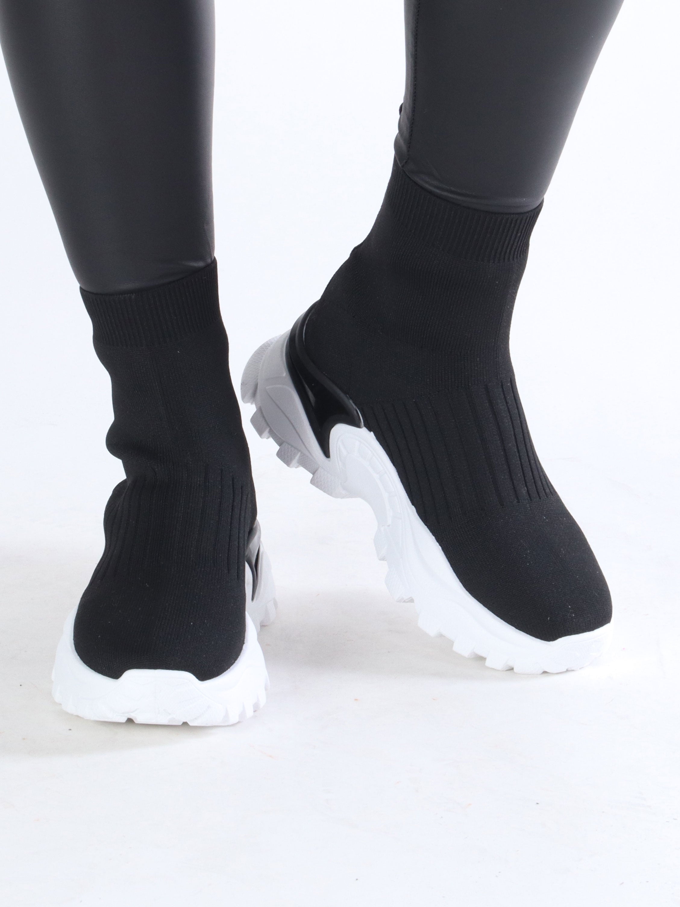 Lisamona - Chunky sokkesneakers med hvid sål